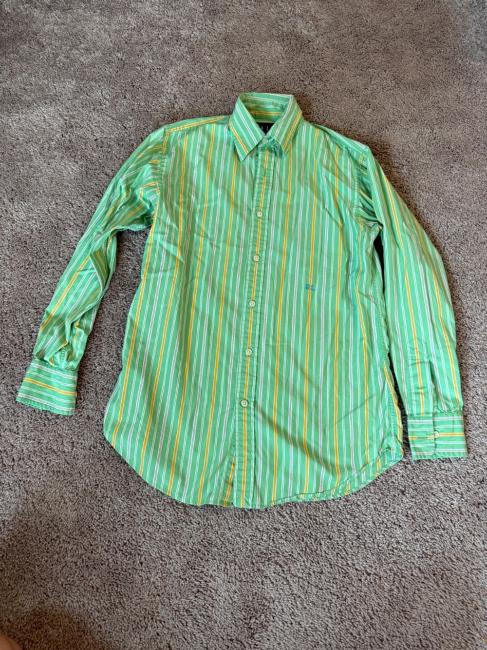 Vintage Ralph Lauren 100% cotton Striped Button-Down Shirt embroidered RL